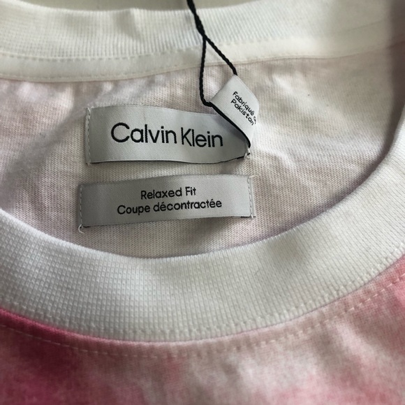 Womens CALVIN KLEIN Tye Dye TShirt Relaxed Fit , size LG - Picture 2 of 9